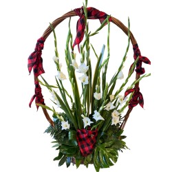 Cesta flores ofrenda Gladiolos