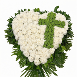 Corazon con Cruz Green