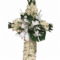 Cruz floral blanca