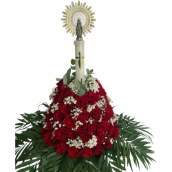 Manto floral Rojo Virgen...