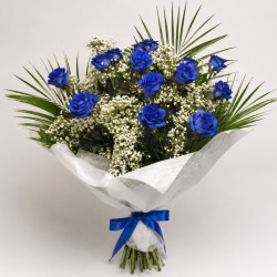 Ramo 12 rosas azules